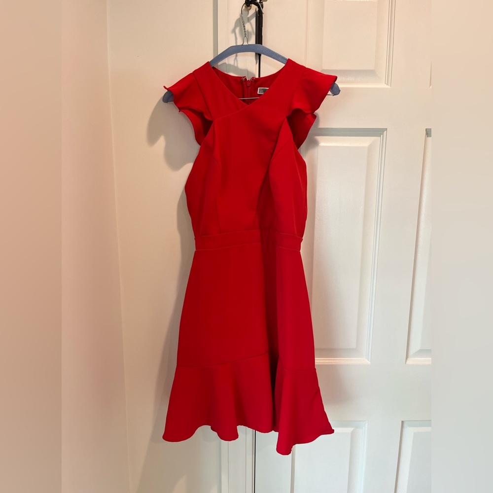 Nordstrom Chelsea 28 Bold Red Ruffle Mini Dress